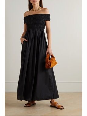Matteau Black One-Shoulder Maxi Dress